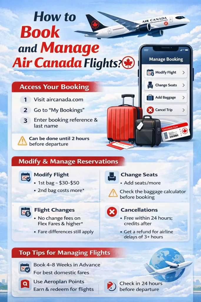 manage air canada flight