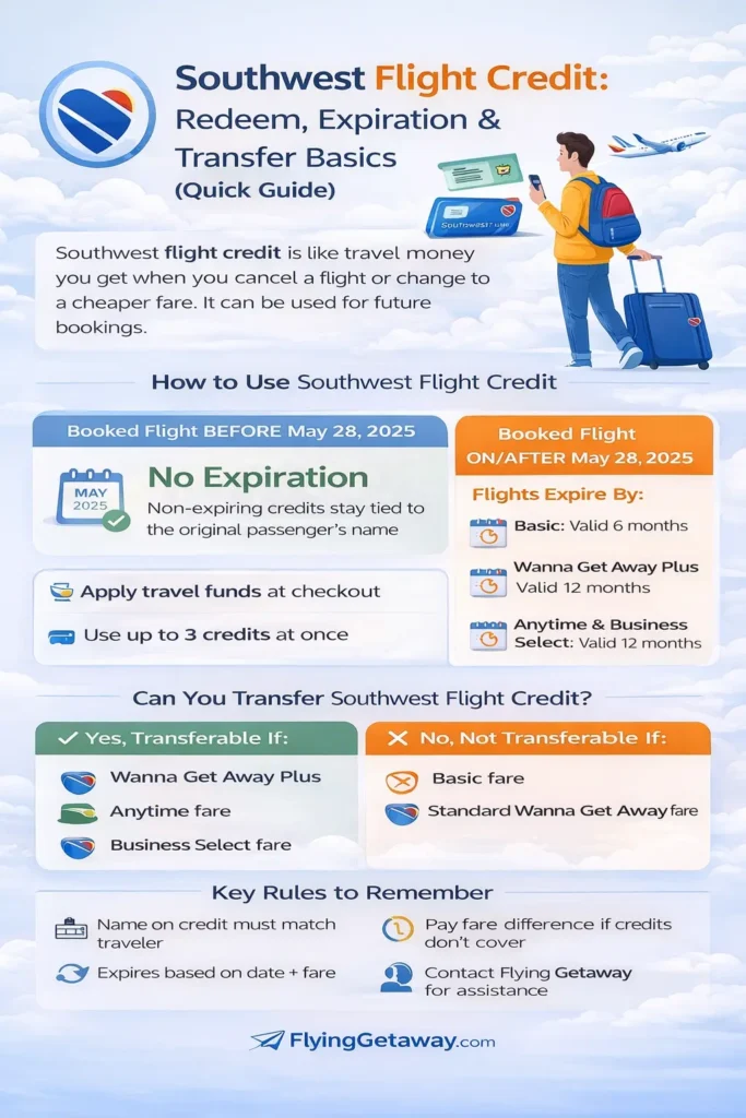 southwest flight credit