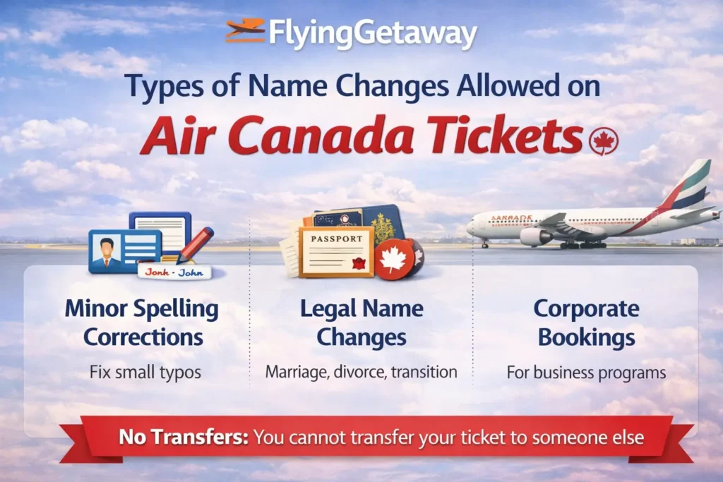 Change Name on Air Canada flight