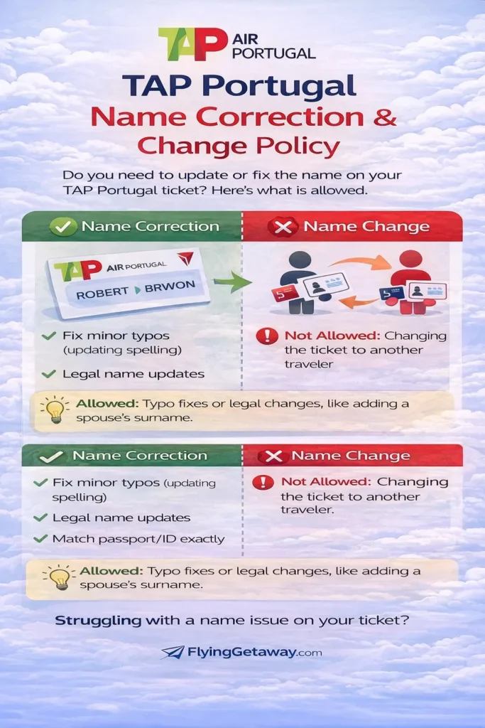 Change Name on TAP Air Portugal Ticket