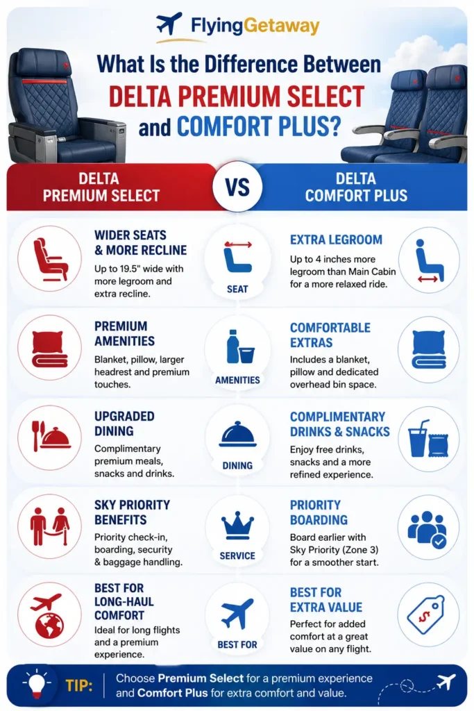 Delta Premium Select vs Comfort Plus