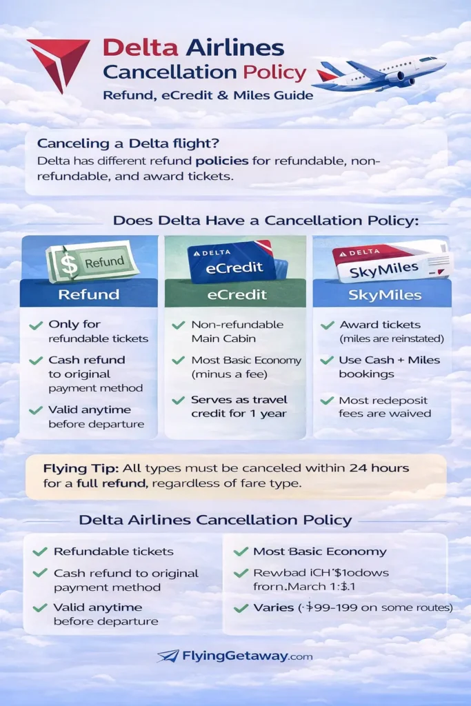 Delta Airlines cancellation policy