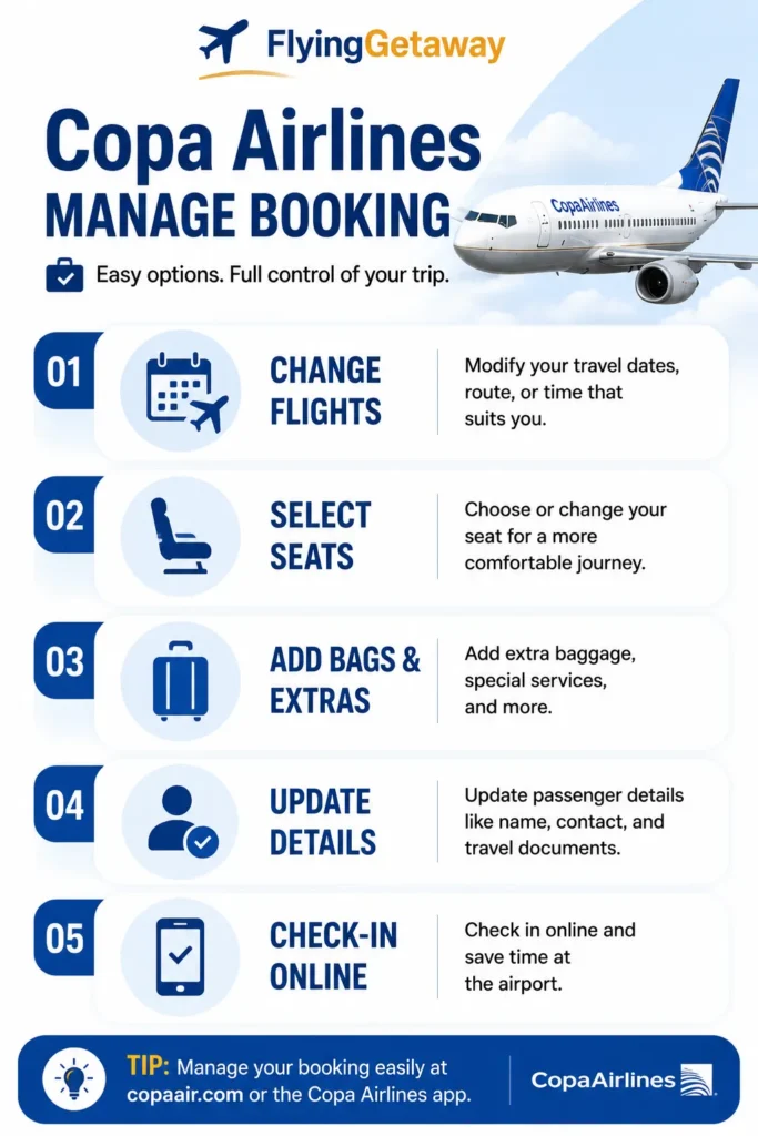 Copa Airlines manage booking