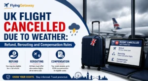 UK flight cancelled due to weather