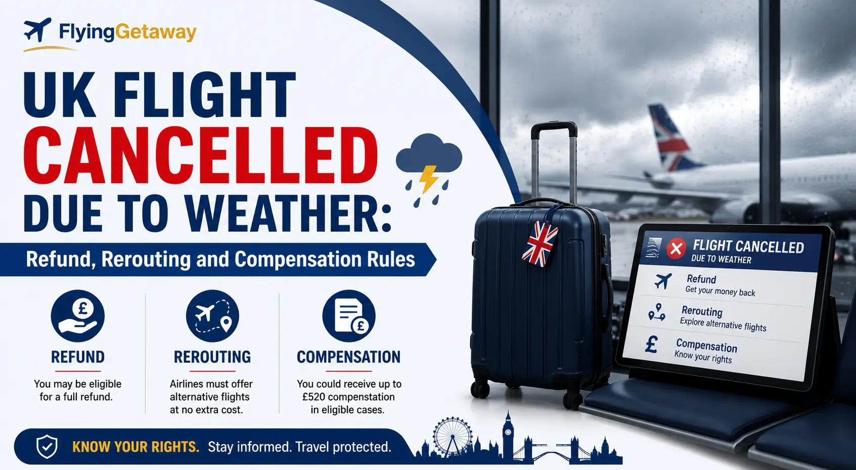 UK flight cancelled due to weather