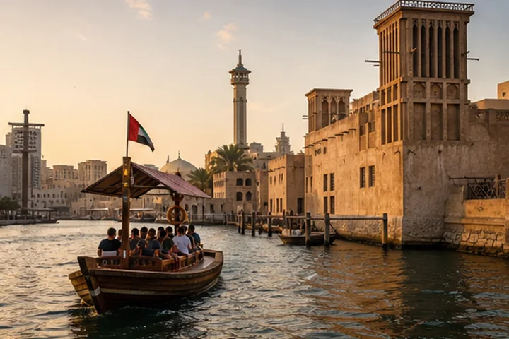 Abra boat on Dubai Creek near the historic district