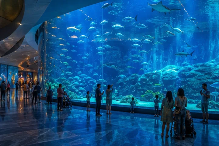 Modern family attraction with an aquarium setting in Dubai