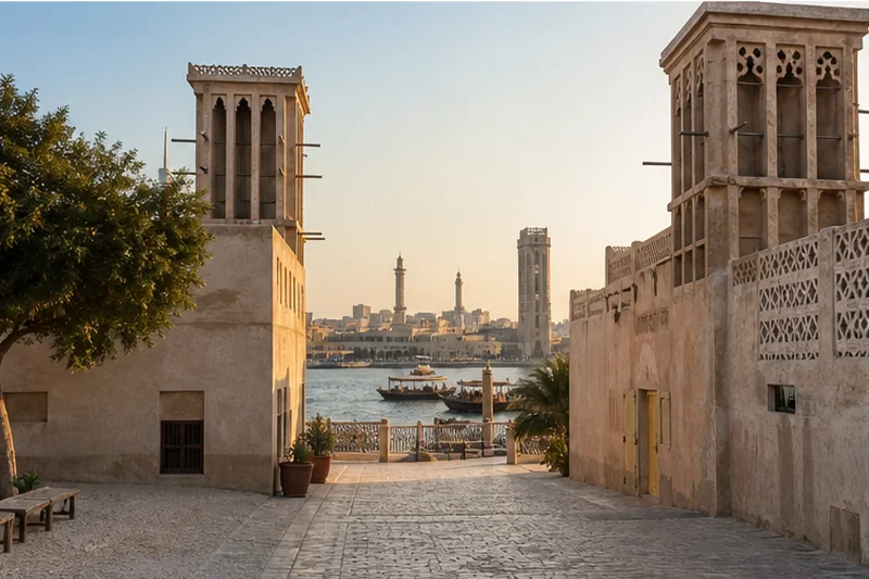 Al Fahidi heritage architecture beside Dubai Creek