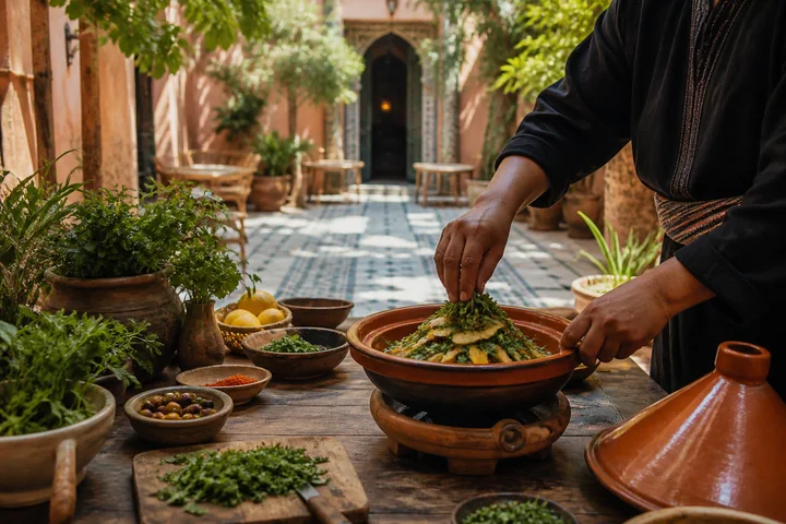 Moroccan Food and Market Context experience in Marrakech