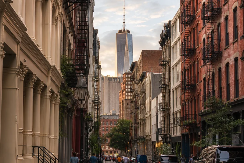 Lower Manhattan & Tribeca neighbourhood atmosphere in New York