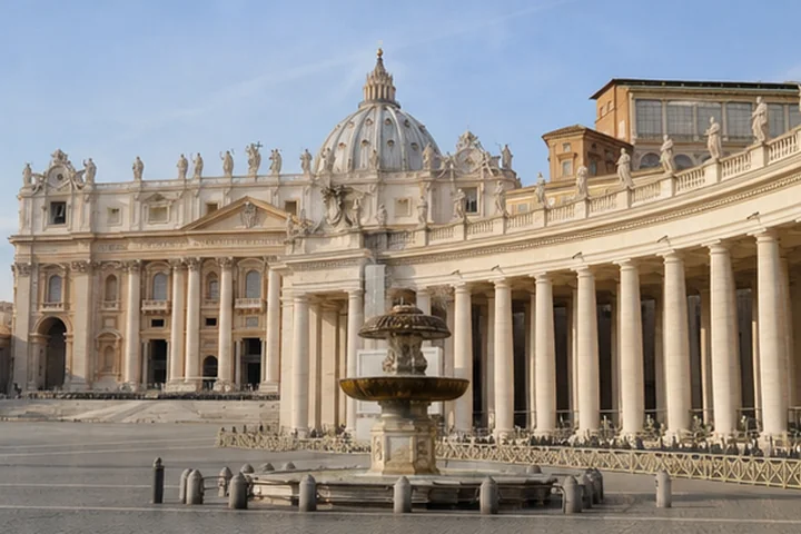 St Peter’s colonnade and Vatican architecture in Rome