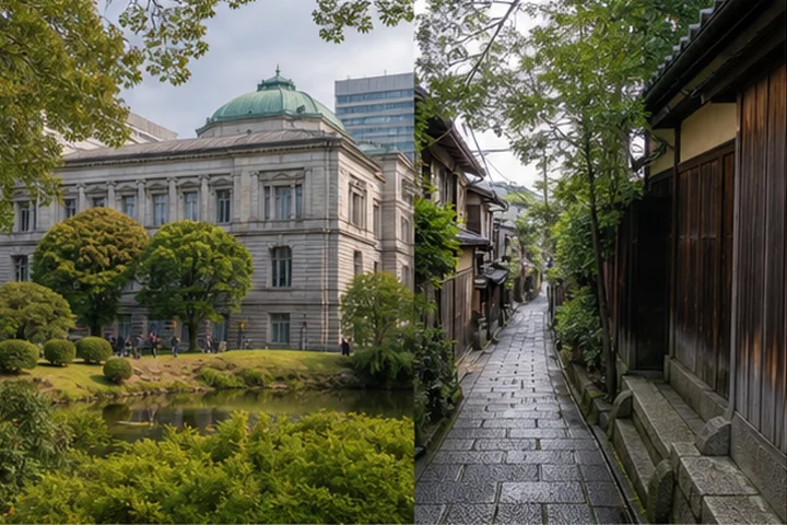 Ueno park and a quiet Yanaka street in Tokyo