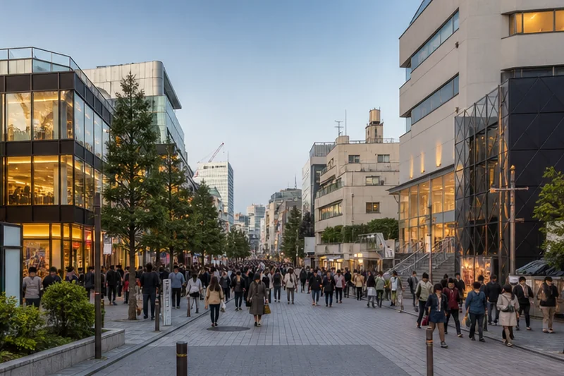 Contemporary street scene in western Tokyo