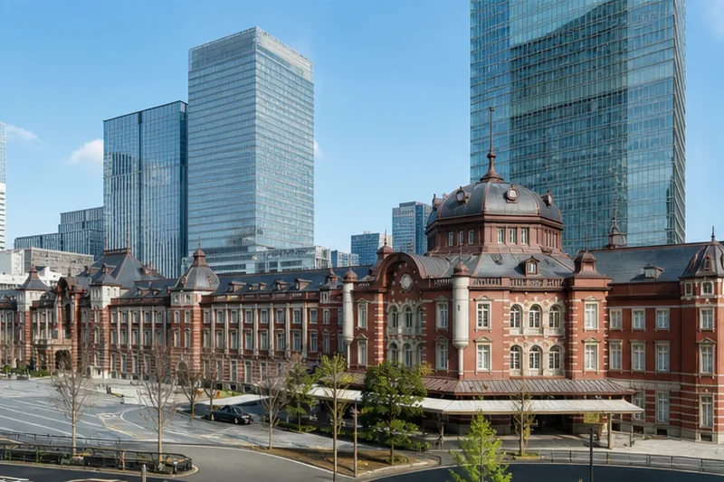 Tokyo Station and Marunouchi cityscape
