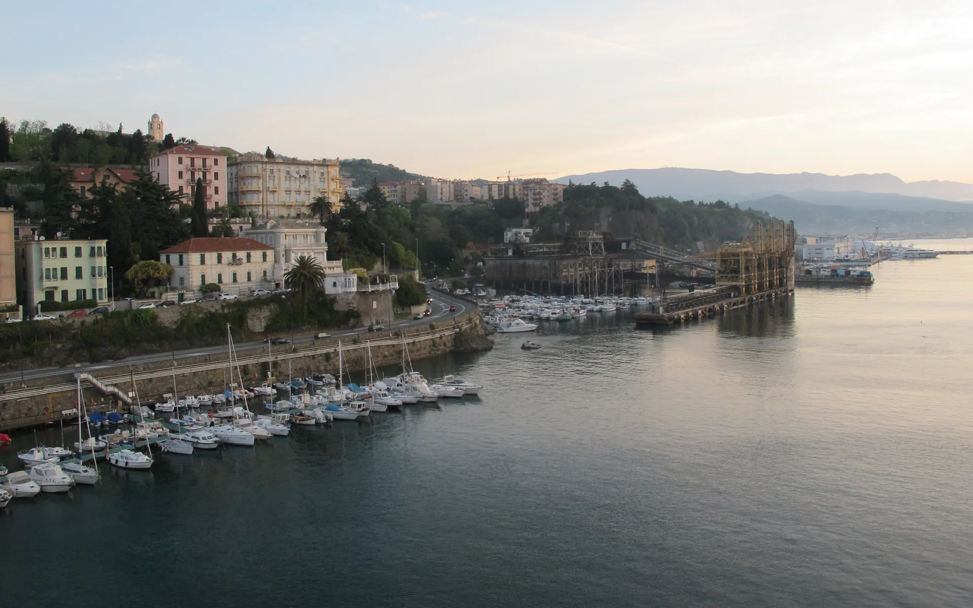 Boats and waterfront buildings at Villefranche-sur-Mer on the French Riviera